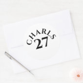 Customized Name and Number Runder Aufkleber (Umschlag)