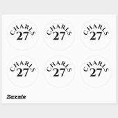 Customized Name and Number Runder Aufkleber (Blatt)