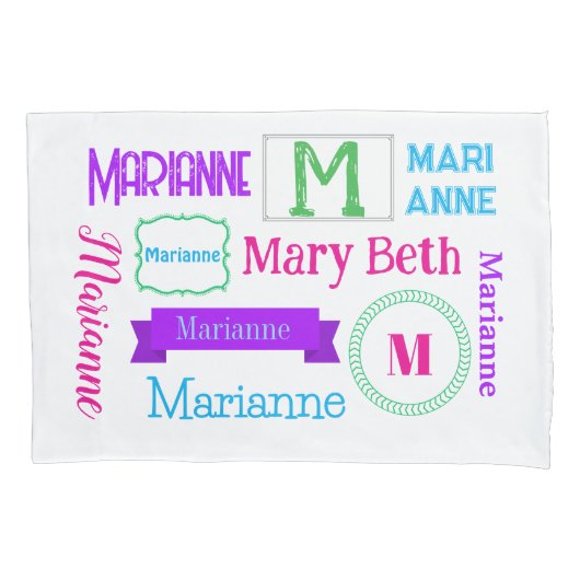 Customized Name Pillowcase for Girls Kissenbezug (Vorderseite)