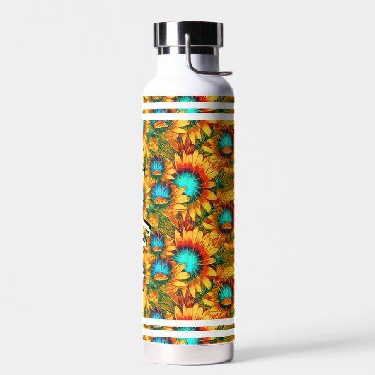 Customized Name (Spring Sunflowers) Floral Trinkflasche (Links)