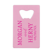 CUSTOMIZED NAME STYLISH MODERN WEDDING  GELDBEUTEL FLASCHENÖFFNER (Vorderseite)