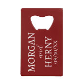 CUSTOMIZED NAME STYLISH MODERN WEDDING  GELDBEUTEL FLASCHENÖFFNER (Vorderseite)