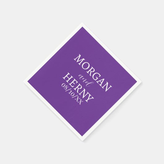 CUSTOMIZED NAME STYLISH MODERN  WEDDING  SERVIETTE (Ecke)