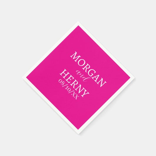 CUSTOMIZED NAME STYLISH MODERN  WEDDING  SERVIETTE (Ecke)