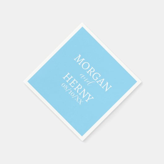 CUSTOMIZED NAME STYLISH MODERN  WEDDING  SERVIETTE (Ecke)