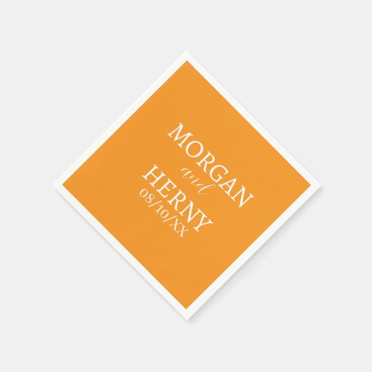 CUSTOMIZED NAME STYLISH MODERN  WEDDING  SERVIETTE (Ecke)