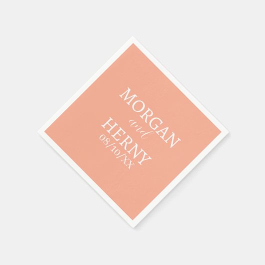 CUSTOMIZED NAME STYLISH MODERN  WEDDING  SERVIETTE (Ecke)