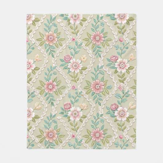 Customized Pattern Texture Lace Floral Fleecedecke (Vorderseite)