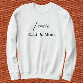 Customized Pet Lover Script Black And Ash Cat Mom Sweatshirt
