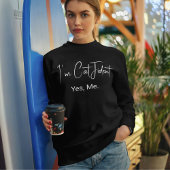 Customized Pet Lover Stylish Script Cat Mom White Sweatshirt