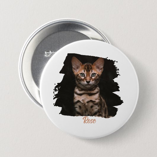 Customized pet photo with name button (Vorne & Hinten)