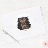 Customized pet photo with name runder aufkleber (Umschlag)