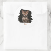 Customized pet photo with name runder aufkleber (Tasche)