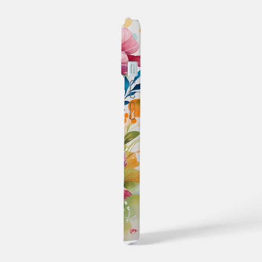 Customized Phone Case Floral Design iPhone 15 Hülle (Linke Seite)