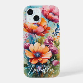 Customized Phone Case Floral Design iPhone 15 Hülle