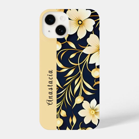Customized Phone Case Floral Design iPhone Hülle (Rückseite)