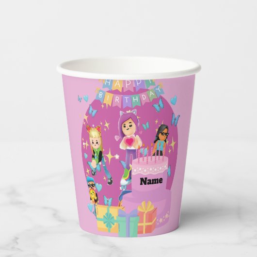 Customized PKXD Style Happy Birthday  Pappbecher (Rückseite)