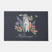 Customized Podenco and Galgo Dog Together Navy Fußmatte (Vorderseite)