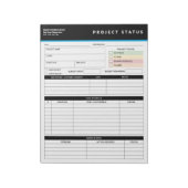 Customized Project Status Report Template Notepad Notizblock (Rotiert)