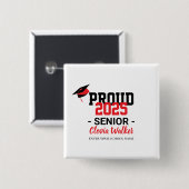 Customized proud school senior graduate button (Vorne & Hinten)