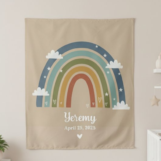 Customized Rainbow Rug with Name – Room Decor Wandteppich