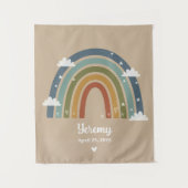 Customized Rainbow Rug with Name – Room Decor Wandteppich (Vorderseite)