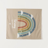 Customized Rainbow Rug with Name – Room Decor Wandteppich (Vorderseite (Horizontal))