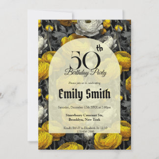 Customized Ranunculus Luxury First Birthday Gift Einladung