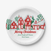 Customized Real Estate Company Christmas Party Pappteller (Vorderseite)