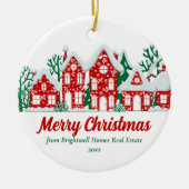 Customized Real Estate Company Merry Christmas Keramik Ornament (Vorne)