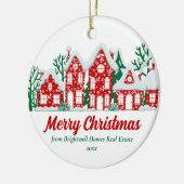 Customized Real Estate Company Merry Christmas Keramik Ornament (Links)