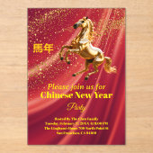 Customized Red & Gold Festive Chinese New Year  Acryleinladungen (Vorderseite)