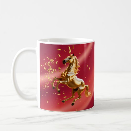 Customized Red & Gold Festive Chinese New Year Kaffeetasse (Links)