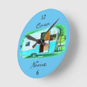 Customized Retro Vintage camper caravan Runde Wanduhr (Winkel)