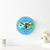 Customized Retro Vintage camper caravan Runde Wanduhr (Zuhause)