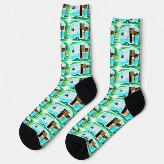 Customized Retro Vintage camper Socken (Linkes Detail)