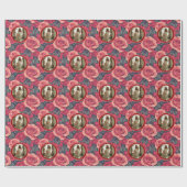 Customized Rose Floral Birthday Geschenkpapier (Flach)