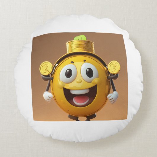 Customized round pillow cover, adding a fun . rundes kissen (Vorderseite)