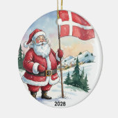 Customized Santa in Denmark  Keramik Ornament (Links)