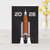 Customized SLS Space Rocket Graduation Party Karte (Gelbe Blume)