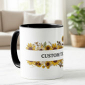 Customized sunflower mug, Sunflower mug Tasse