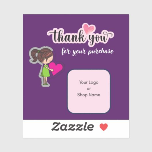 Customized Thank You Card for Your Purchase Labels (Blatt)