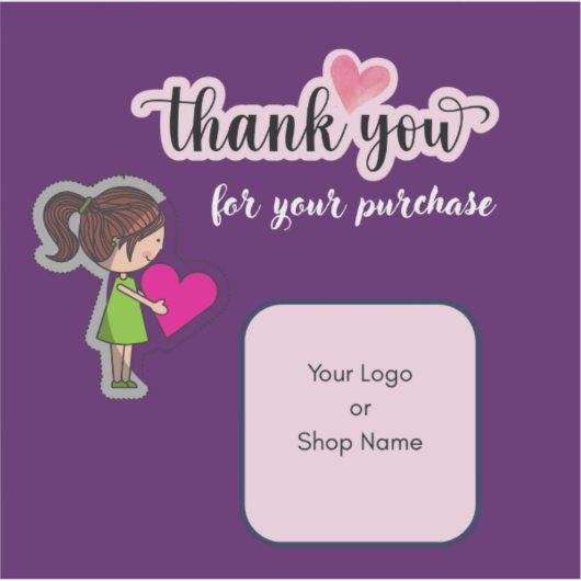 Customized Thank You Card for Your Purchase Labels (Vorderseite)
