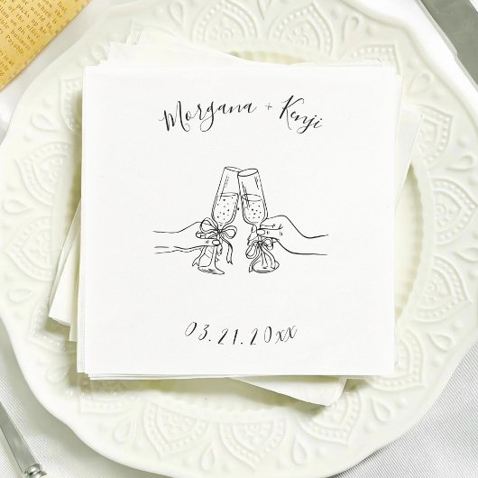 Customized Wedding Engagement Party Bridal Shower Serviette
