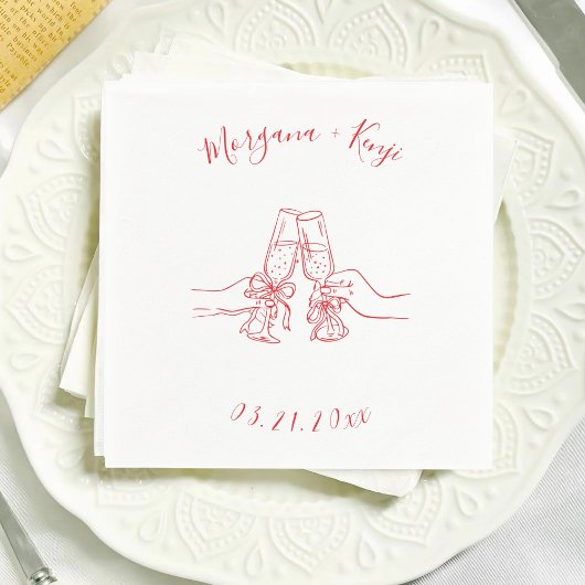 Customized Wedding Engagement Party Bridal Shower Serviette