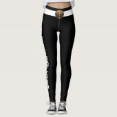 Customized White Black Pet Cat Lover Custom Made Leggings (Vorderseite)