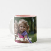 Customized with 2 and text zweifarbige tasse (Vorderseite Links)