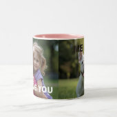 Customized with 2 and text zweifarbige tasse (Mittel)