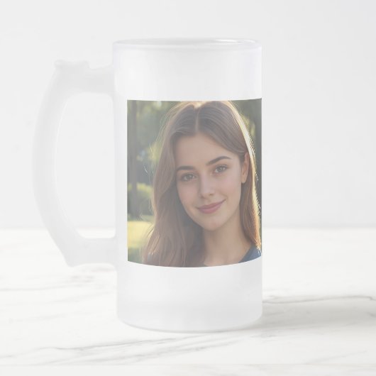Customized with two photos mattglas bierglas (Links)