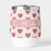 Customized Y2K Heart in Bordeaux Pink Retro (Vorderseite)